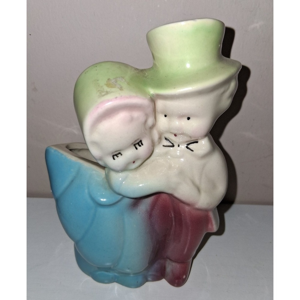 1940's Bride and Groom Ceramic Planter Figurine – 5.75" tall